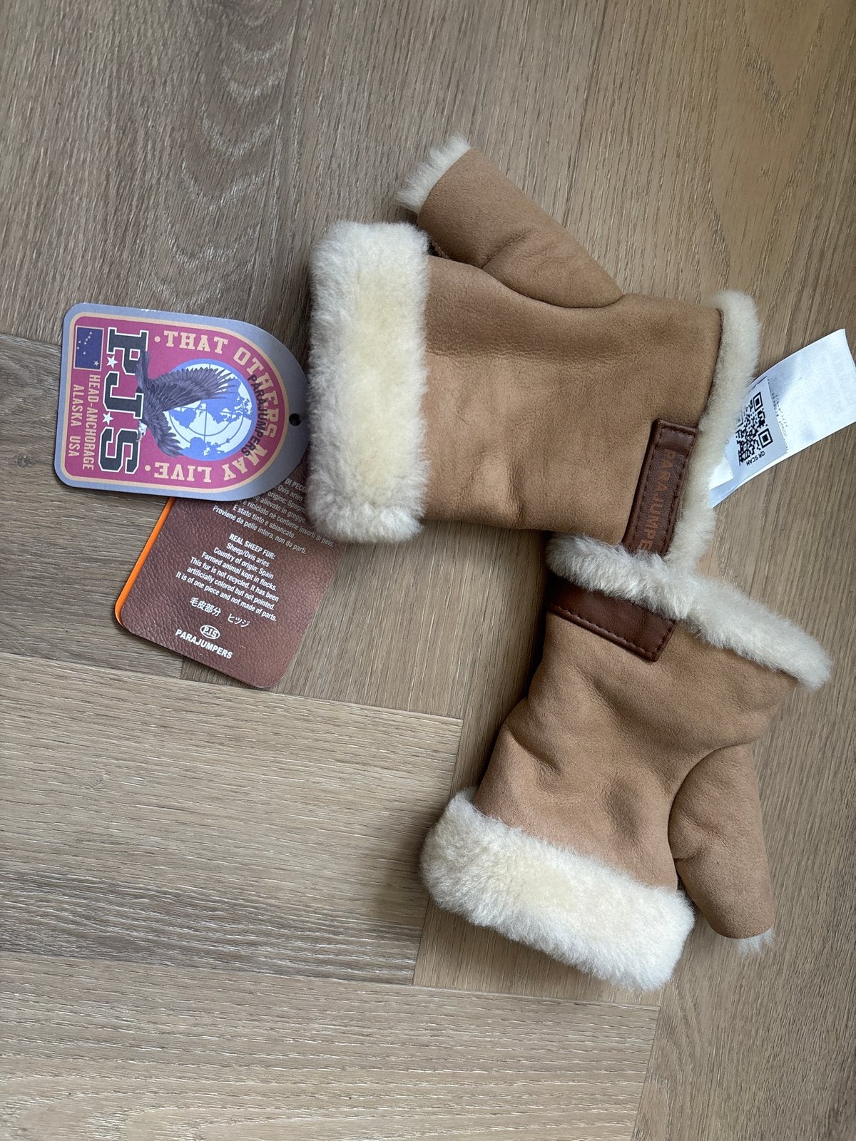 Parajumpers Leren Wanten met Bont - Nieuw, Ophalen of Verzenden, Nieuw, Maat 38/40 (M), Handschoenen