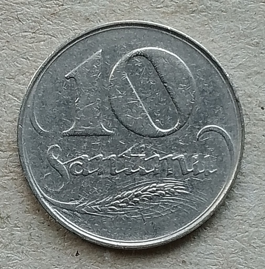 Letland, 10 santimu 1922, Ophalen of Verzenden, Overige landen, Losse munt