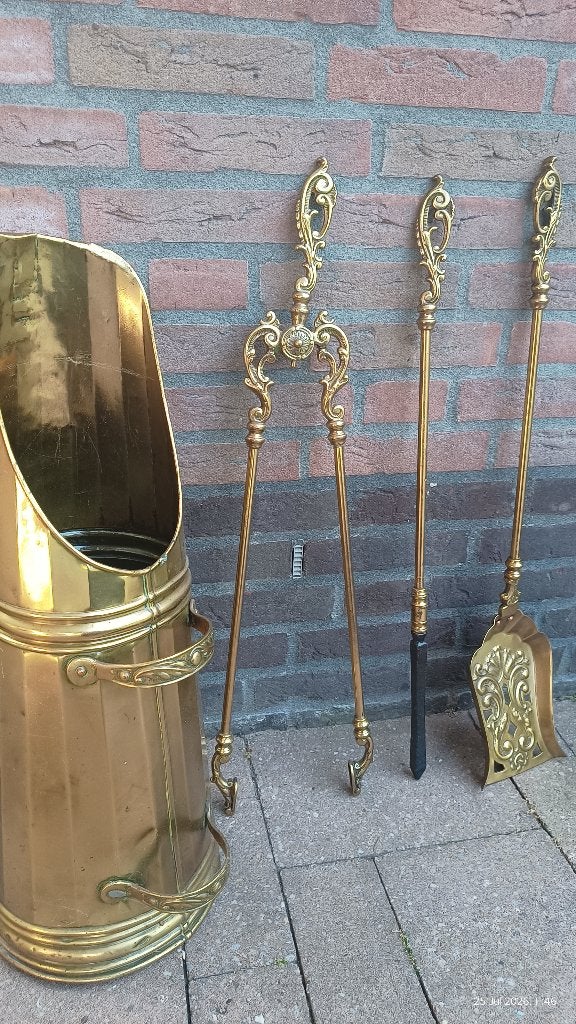 Openhaard Vintage Set, Ophalen, Zo goed als nieuw, Vrijstaande haard, Houthaard
