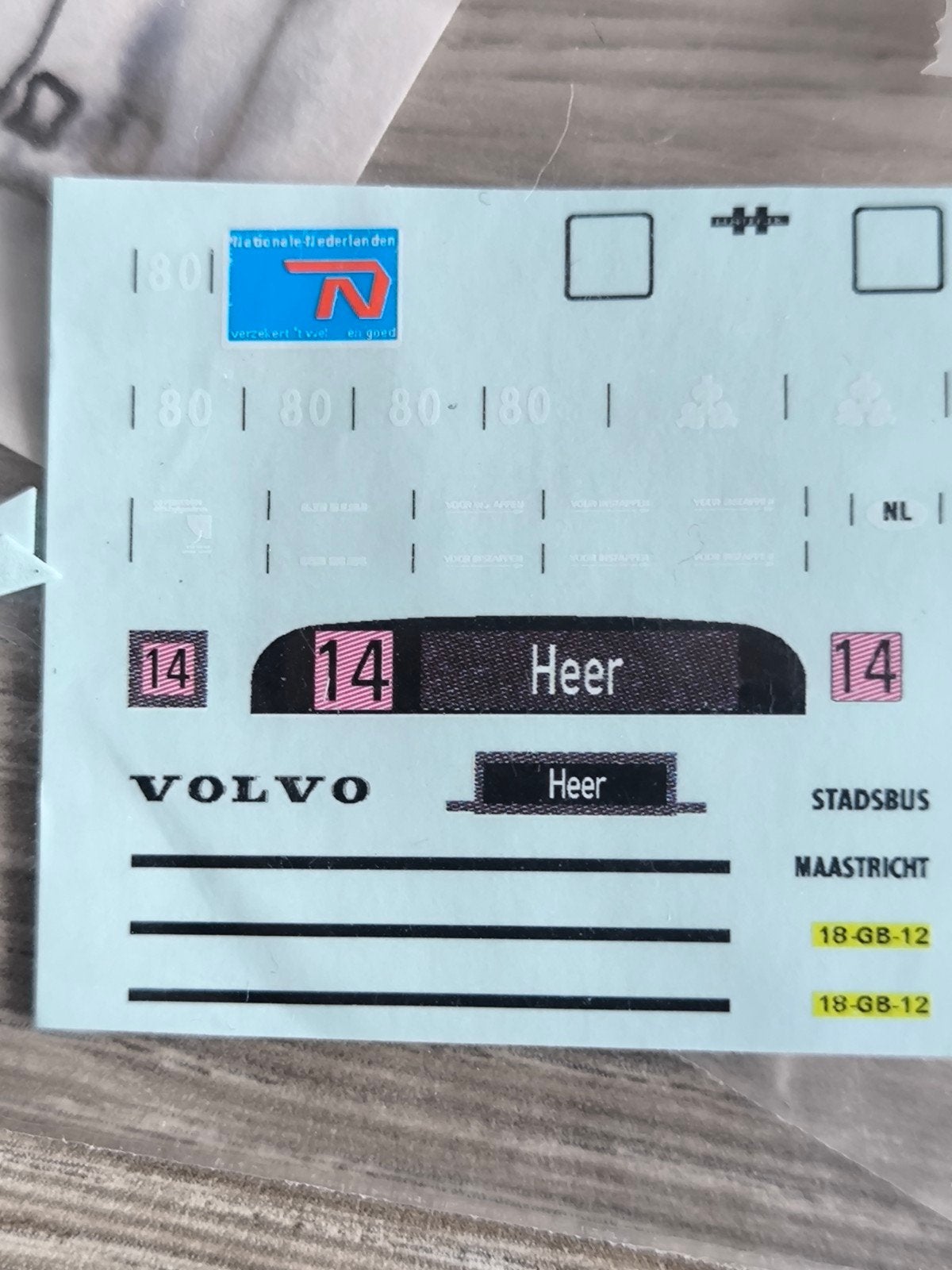 Hb modelbus Decals Stadsbus Maastricht Diverse Nummers, Verzenden, Nieuw, Bus of Vrachtwagen, Overige merken