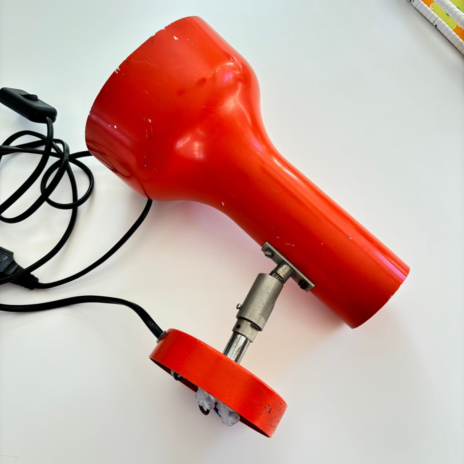 Vintage retro wandlamp/spot, jaren 70, Gebruikt, Verzenden, Geschikt voor wandmontage, E27 (groot)