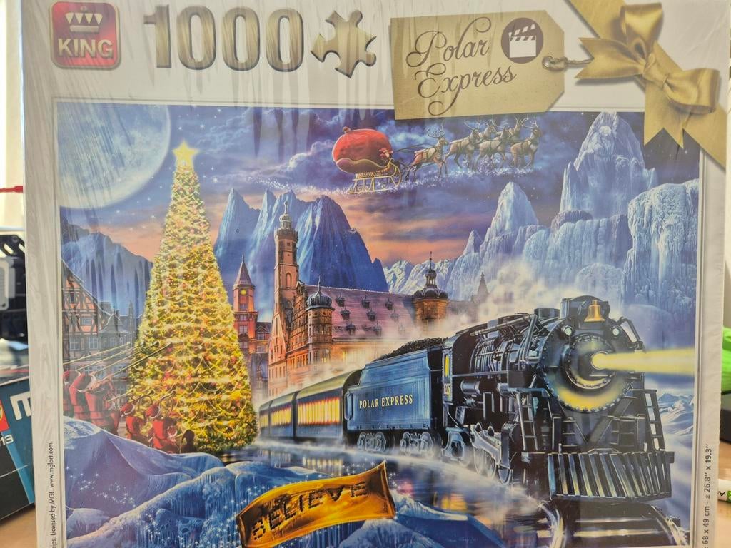 King Legpuzzel Polar Express 1000 stukjes - Nieuw in folie, Ophalen, 500 t/m 1500 stukjes, Nieuw