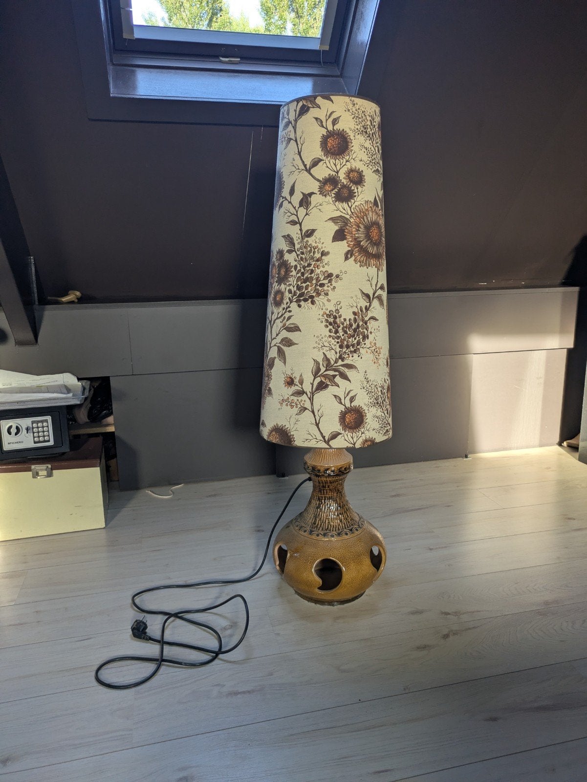 West Germany vaaslamp space age jaren '70, Ophalen, Gebruikt, Textiel, E27 (groot)