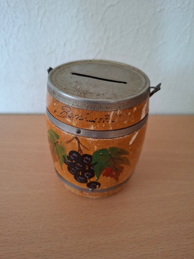 antieke spaarpot, Verzamelen, Spaarpotten, Ophalen of Verzenden, Gebruikt, Metaal of Blik, Overige thema's