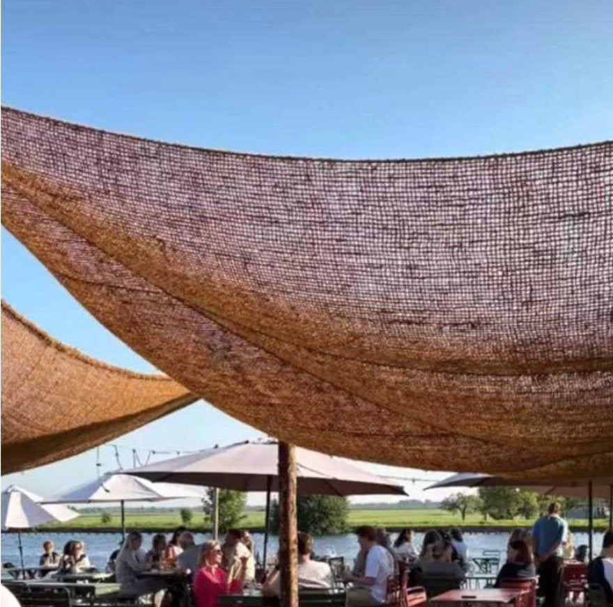 Schaduwdoek kokos 5x5m vierkant, Ophalen, Nieuw