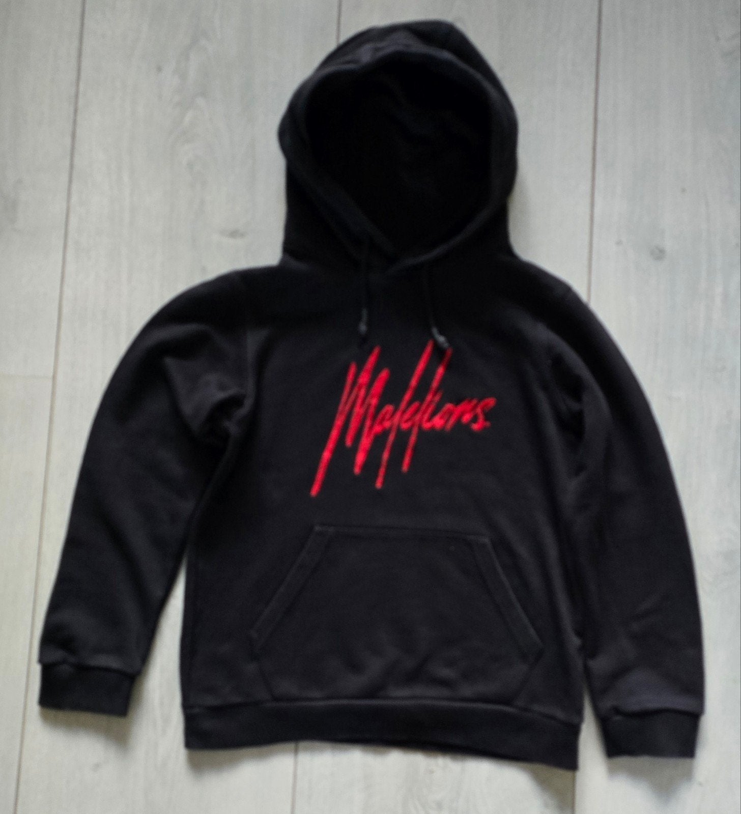 Malelions hoodie zwart met rood maat 152, Ophalen of Verzenden, Zo goed als nieuw, Malelions, Jongen of Meisje