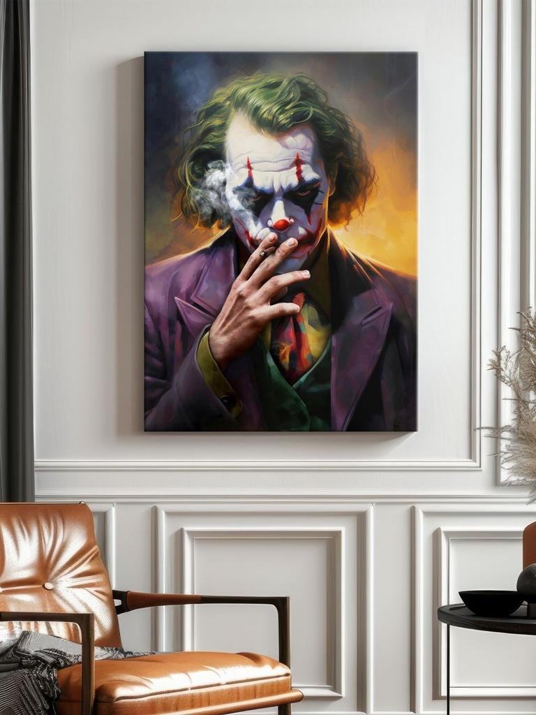 Modern Artwork 80x55 – Galerie Kwaliteit Canvas – JOKER, Antiek en Kunst, Verzenden