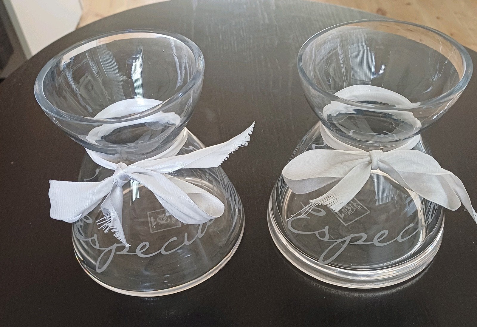 Twee Riviera Maison vaasjes 'Especially for you', Overige kleuren, Ophalen of Verzenden, Minder dan 50 cm, Glas