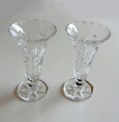 Vaasjes Kristalglas Antiek Geslepen glas, Ophalen of Verzenden