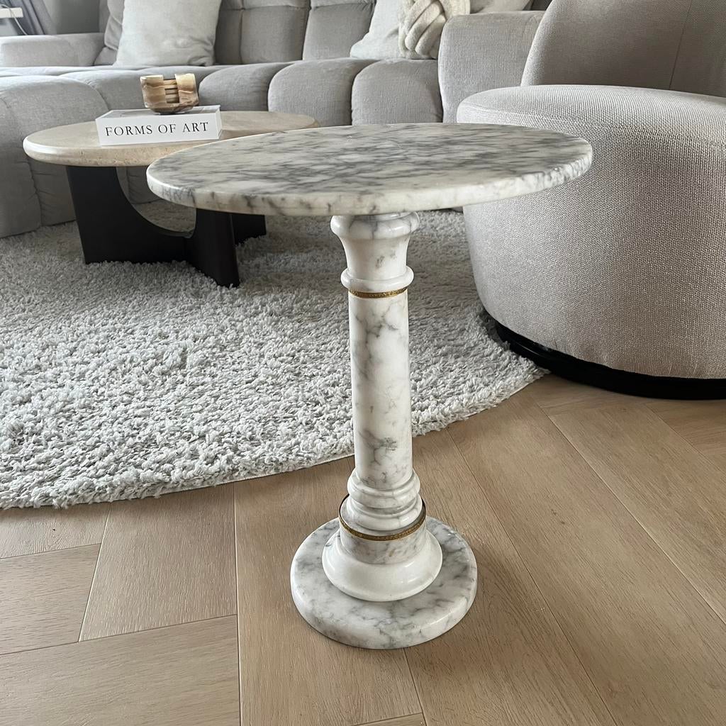 Antiek Italiaans carrara marmeren bijzettafel, Ophalen
