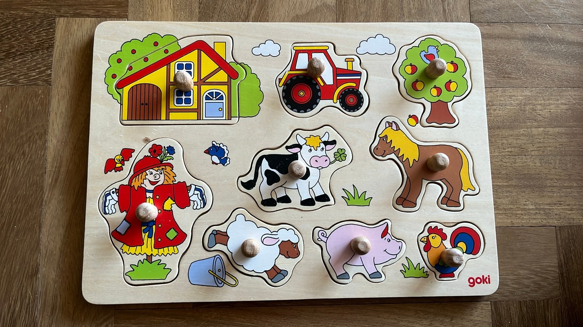 Goki boerderij puzzel, Ophalen, Minder dan 10 stukjes, Zo goed als nieuw, 2 tot 4 jaar