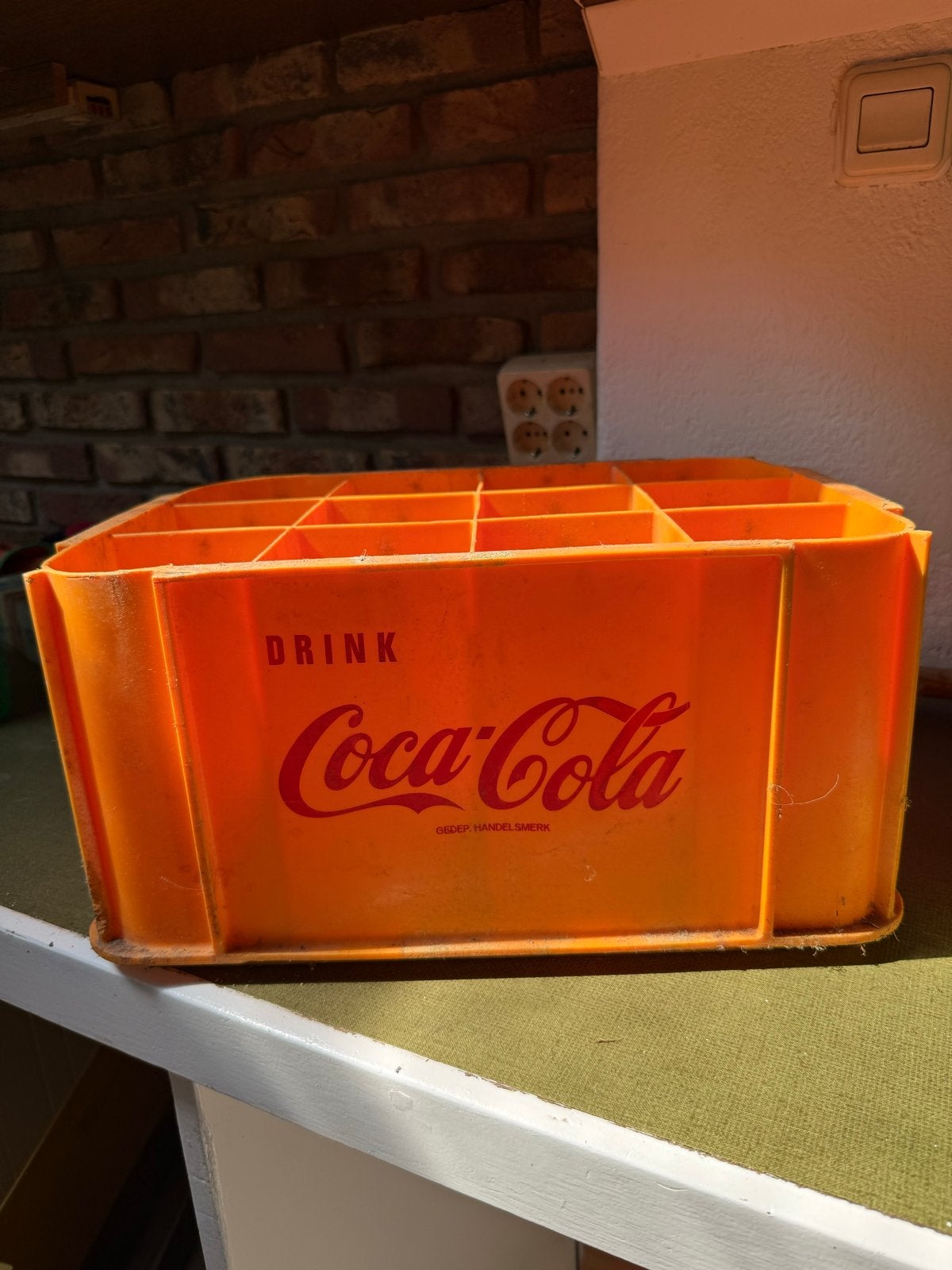 Vintage Coca-Cola Flessenkrat - Oranje, Verzamelen, Ophalen, Gebruikt, Gebruiksvoorwerp