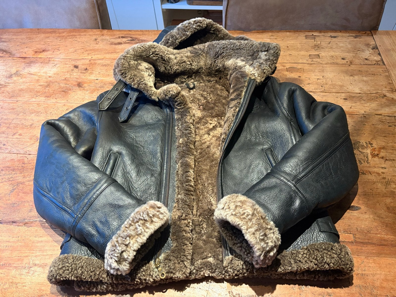Arma Bomber leren donkerbruine damesjas, mt 42, Ophalen, Zo goed als nieuw, Maat 42/44 (L), Bruin