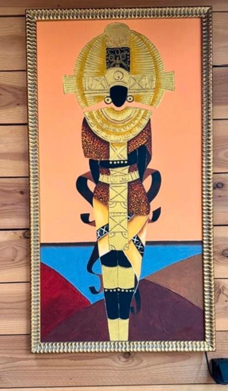 Uniek Afrikaans Schilderij - Gouden details, Ophalen, Schilderij, Afrika, Goud