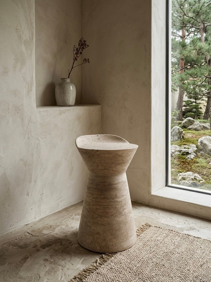 Fantastische travertin stool, Ophalen, Nieuw