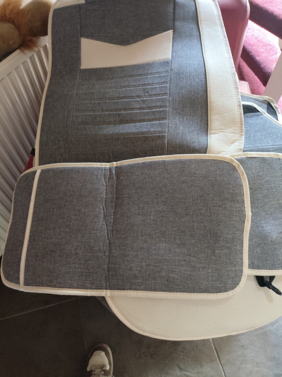 Set autostoelhoezen grijs/beige, Auto diversen, Ophalen of Verzenden, Nieuw