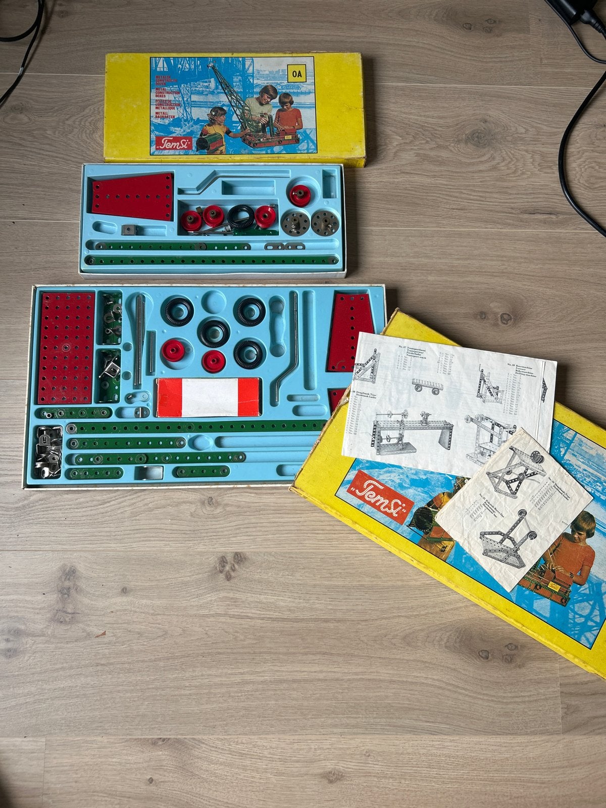 Vintage Temsi Mecano bouwdozen - Set van 2, Ophalen of Verzenden, Gebruikt, Overige merken