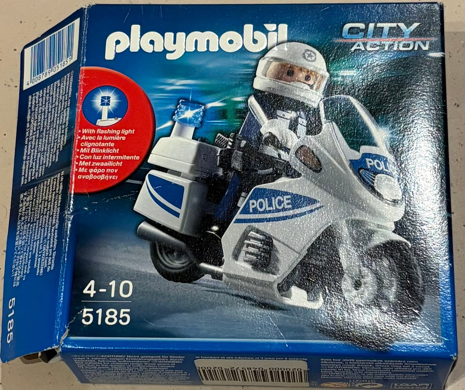 5185 playmobil politiemotor met zwaailicht, Ophalen of Verzenden, Zo goed als nieuw