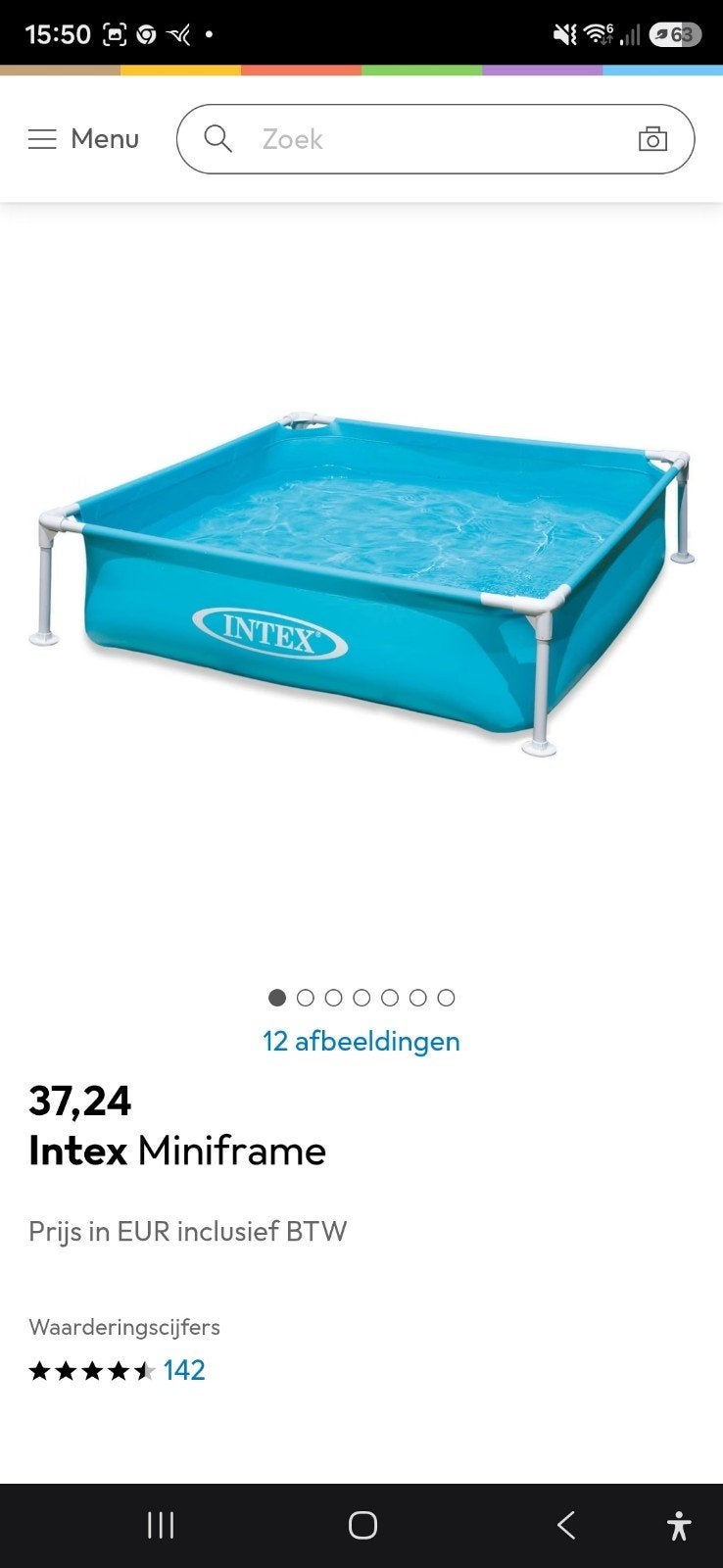 Intex Mini Frame Zwembad - Perfect voor Peuters/Kleuters, Ophalen, Minder dan 80 cm, Opzetzwembad, Rechthoekig
