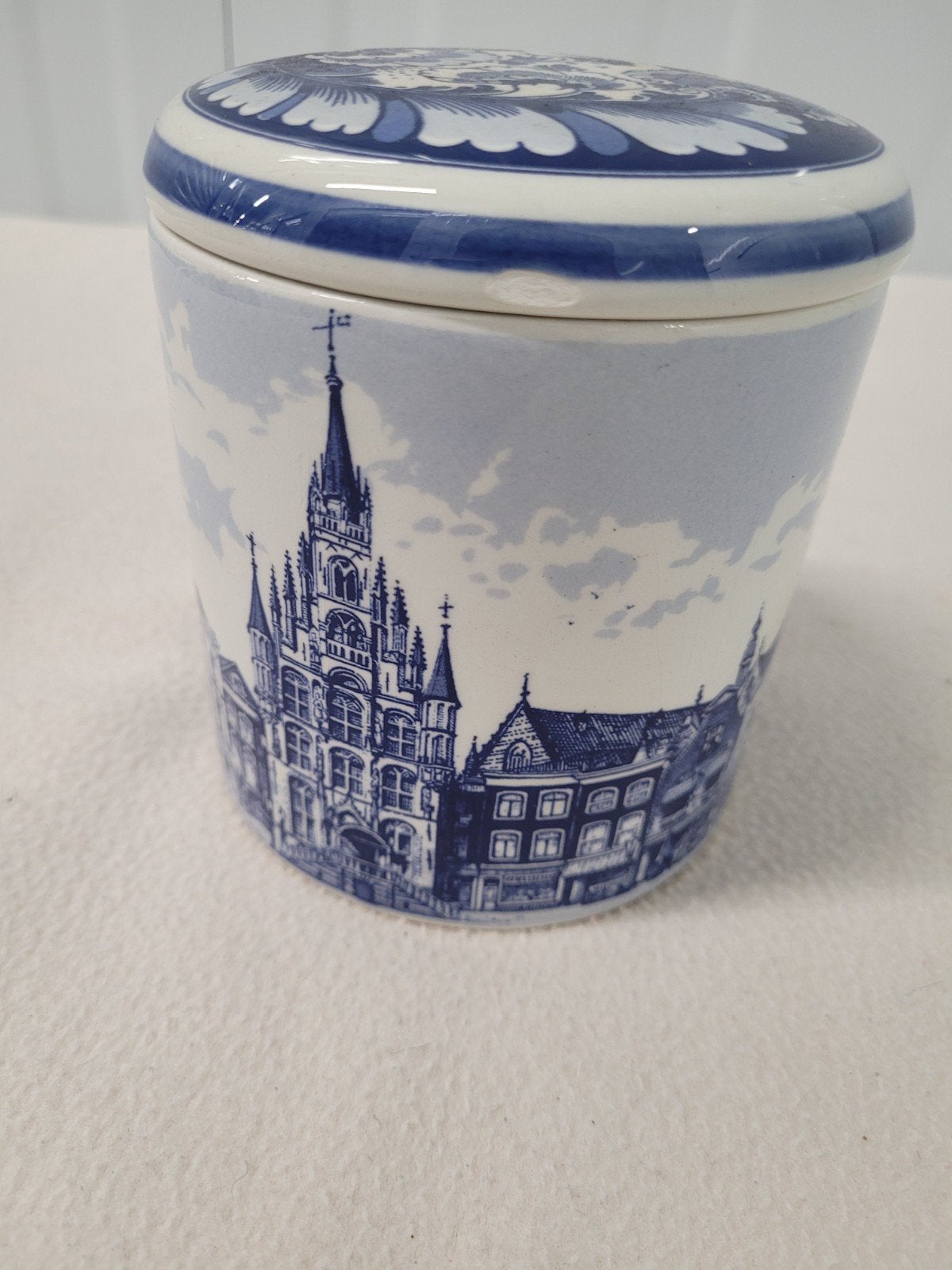 Delfts Blauw stroopwafelpot handgeschilderd Gouda, Antiek en Kunst, Ophalen of Verzenden