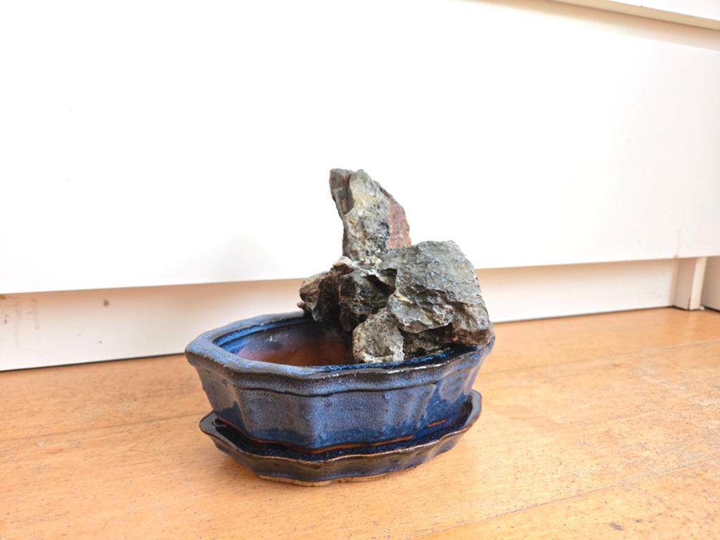 Bonsai pot met steen, Tuin en Terras, Bloempotten, Ophalen, Steen, Minder dan 25 cm, Minder dan 40 cm