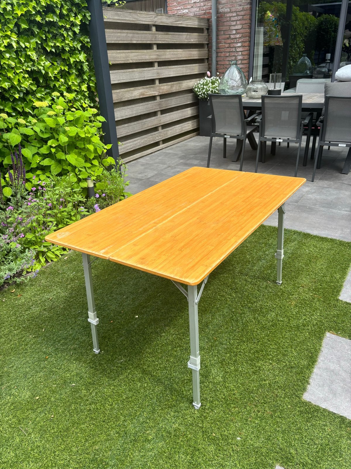 Defa Bamboe Kampeertafel 120x72 - Gebruikt, Ophalen, Gebruikt, Campingtafel