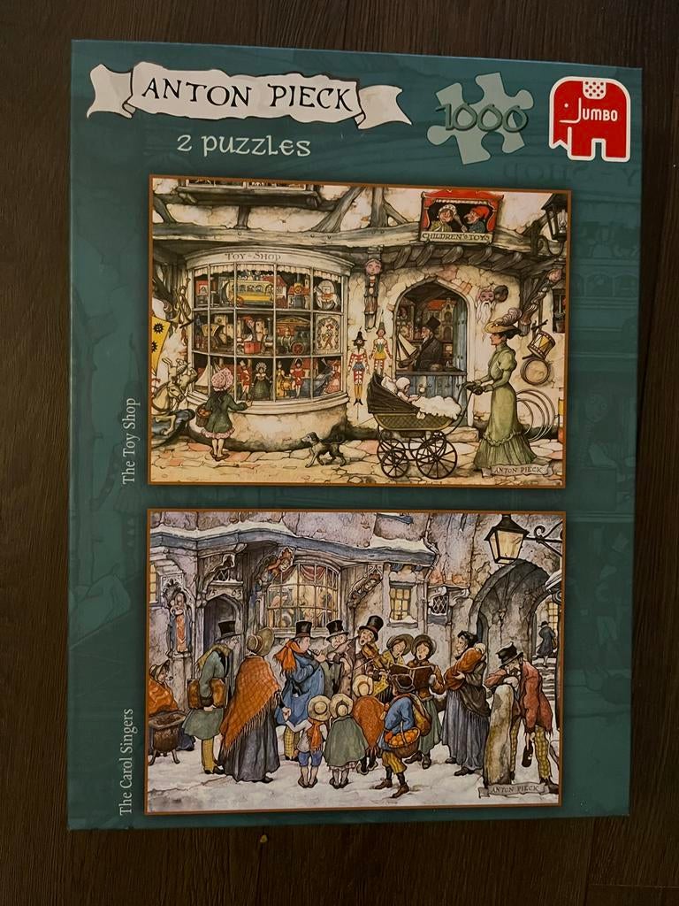 Anton Pieck 2x 1000 stukjes puzzel - Jumbo, Hobby en Vrije tijd, Ophalen of Verzenden, 500 t/m 1500 stukjes, Zo goed als nieuw