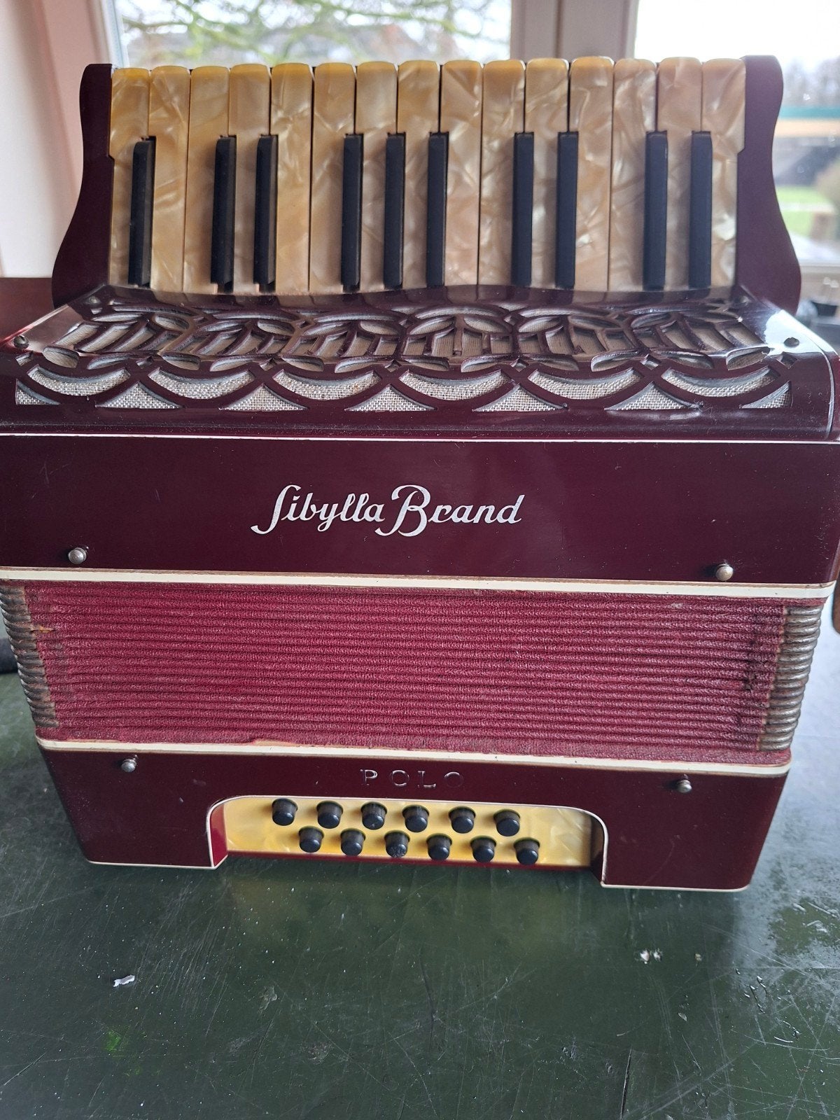 Vintage Accordeon Decoratie - Sibyllia Brand (ca. 1940), Antiek en Kunst, Ophalen of Verzenden