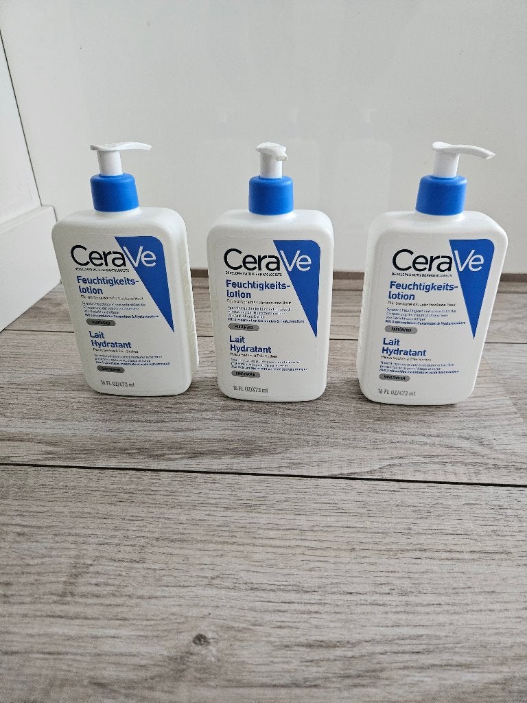 NIEUW 3 flessen CERAVE moisturising lotion 473 ml twv € 63,-, Ophalen of Verzenden, Nieuw, Gehele gezicht, Verzorging