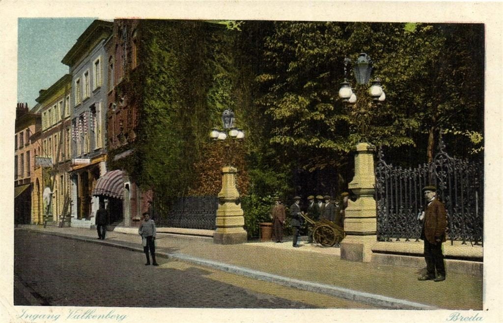 Ingang Valkenberg - Breda - 1918 gelopen, Verzamelen, Verzenden, Voor 1920, Gelopen, Noord-Brabant