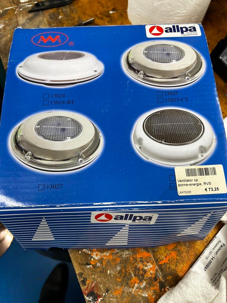 Nieuwe allpa Solar powered ventilator voor boot, Ophalen of Verzenden, Nieuw