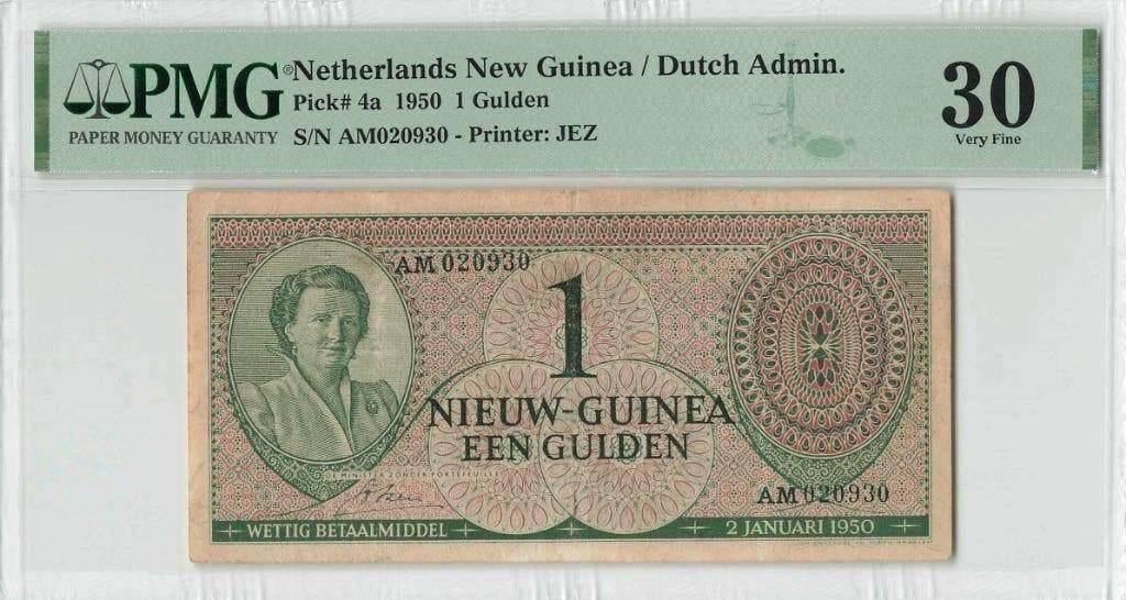 Zeldzaam biljet 1 gulden Nieuw-Guinea, 1950 | PMG 30, Postzegels en Munten, Bankbiljetten | Nederland, Ophalen of Verzenden, 5 gulden