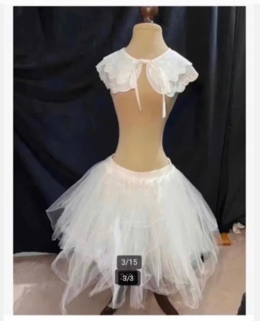 Brocante witte petticoat vele lagen, Ophalen of Verzenden