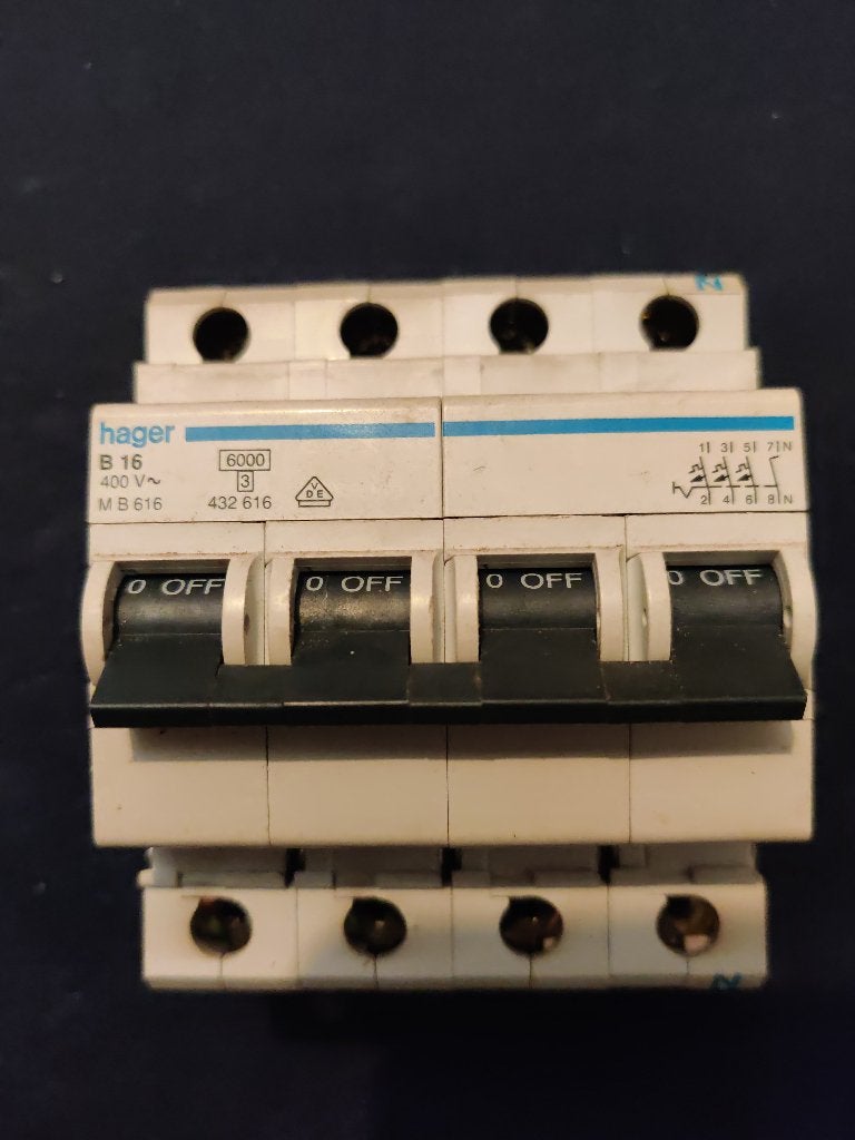 Hager Krachtgroep B16 M B 616 432 616, Ophalen of Verzenden, Nieuw