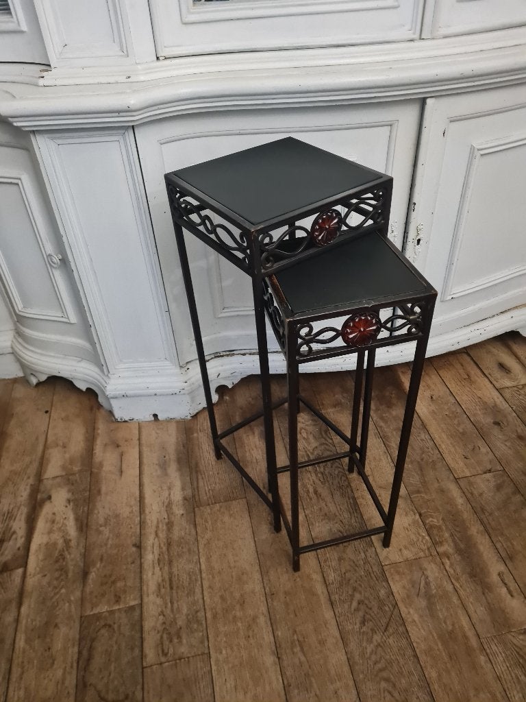 2 metalen plantentafeltjes met houten blad set 19,95