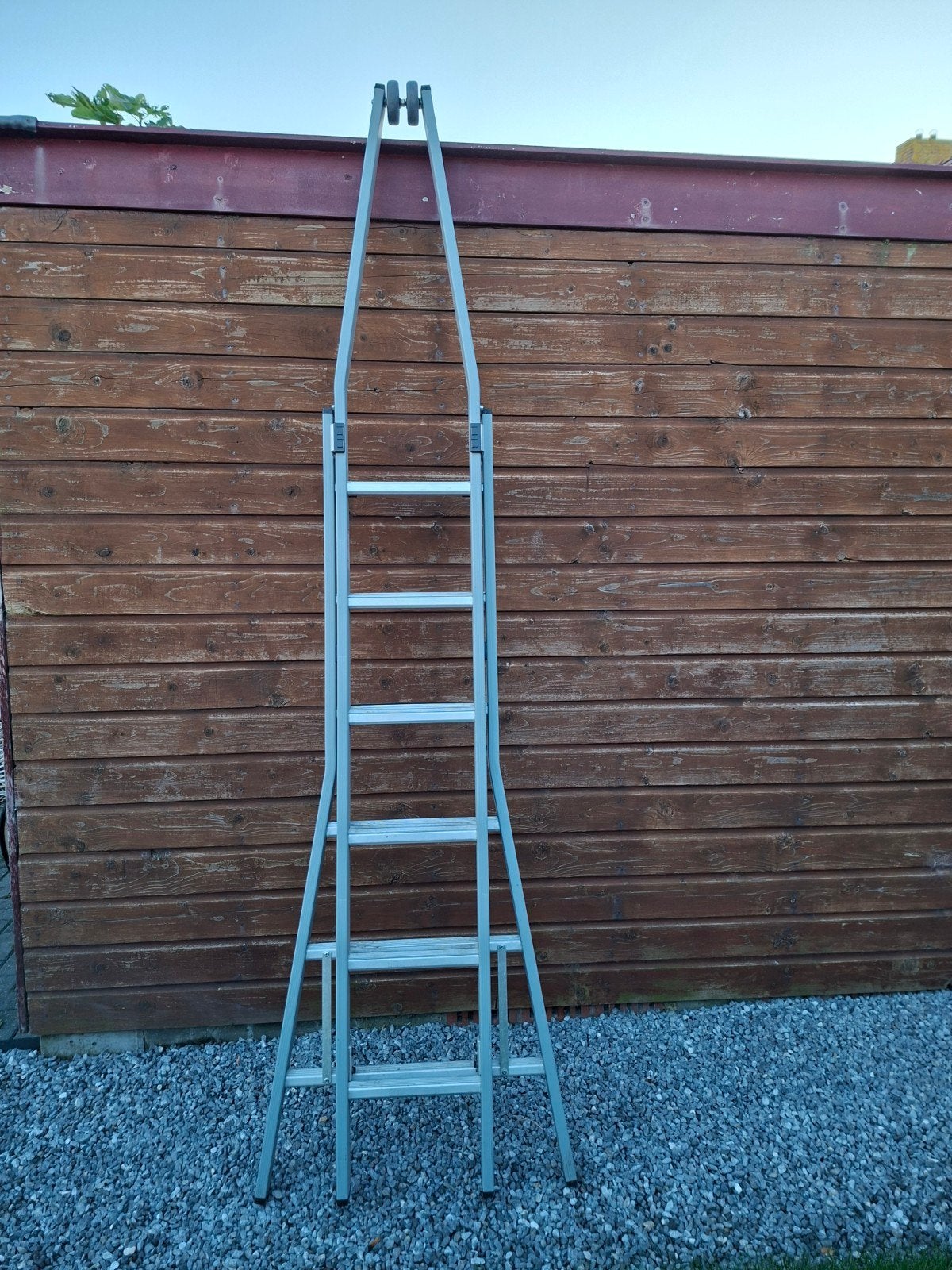 2 x 6 puntladder merk Dirks, Doe-het-zelf en Verbouw, Ladders en Trappen, Ophalen, Zo goed als nieuw, 4 meter of meer