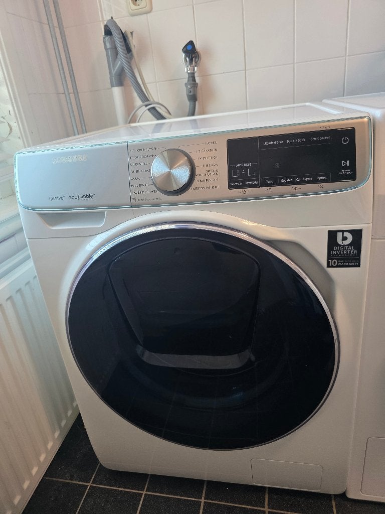 Samsung QuickDrive EcoBubble wasmachine 9 kg – 1600 toeren, Ophalen, 1200 tot 1600 toeren, 8 tot 10 kg, Zo goed als nieuw
