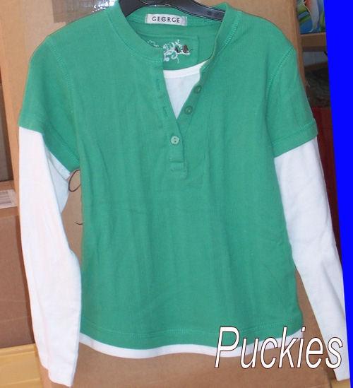Maat 110 Longsleeve groen/wit NIEUW (6457), Meisje, Nieuw, Ophalen of Verzenden, Shirt of Longsleeve