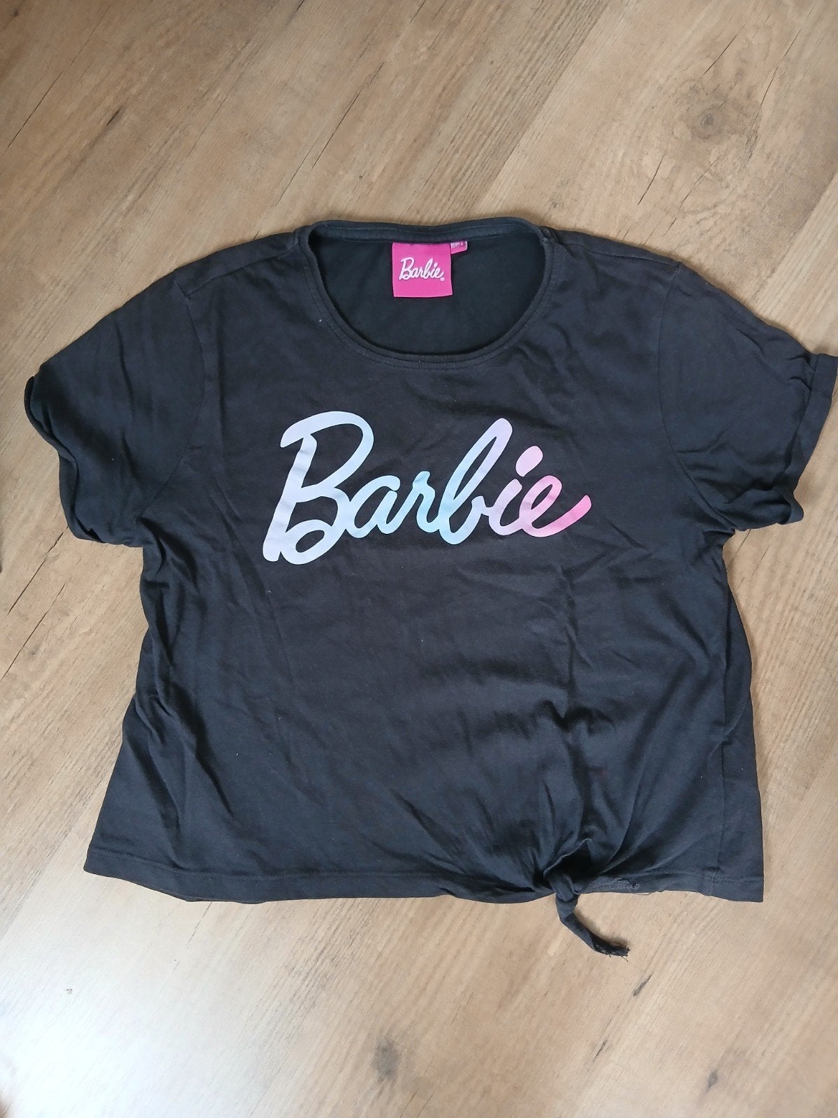 cropped barbie t-shirt maat 11/12 jaar, Meisje, Barbie, Ophalen of Verzenden, Zo goed als nieuw