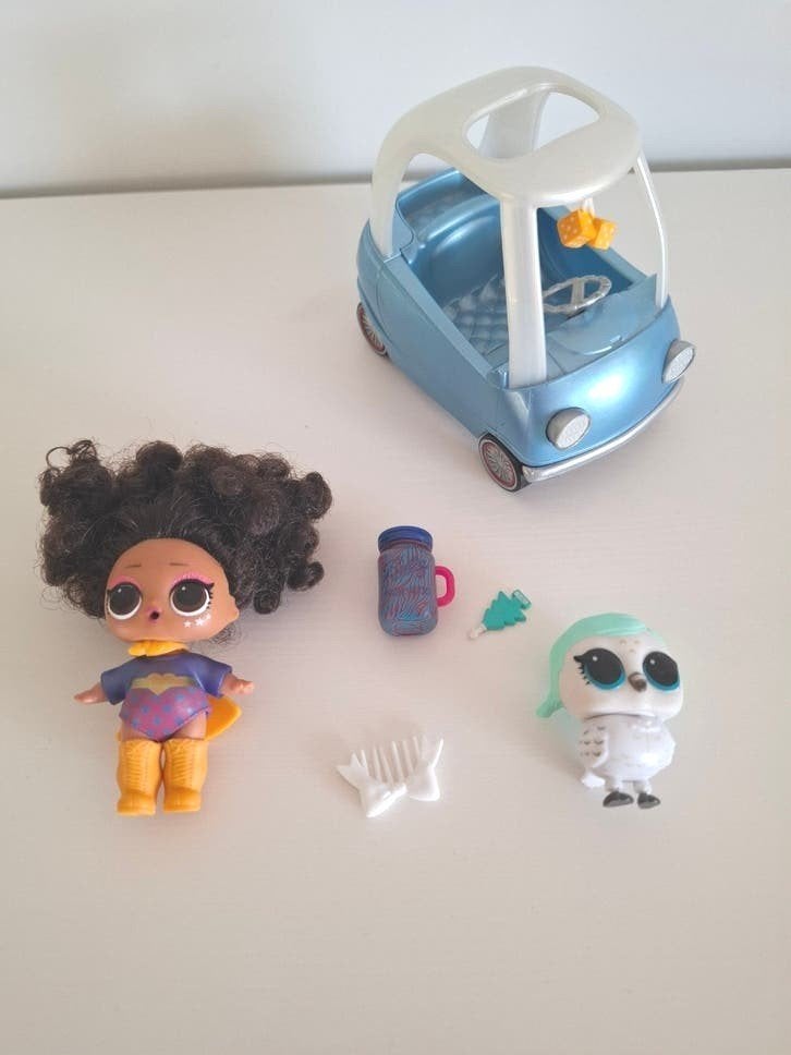 Lol surprise pop met auto en dier uil, Ophalen of Verzenden, Gebruikt