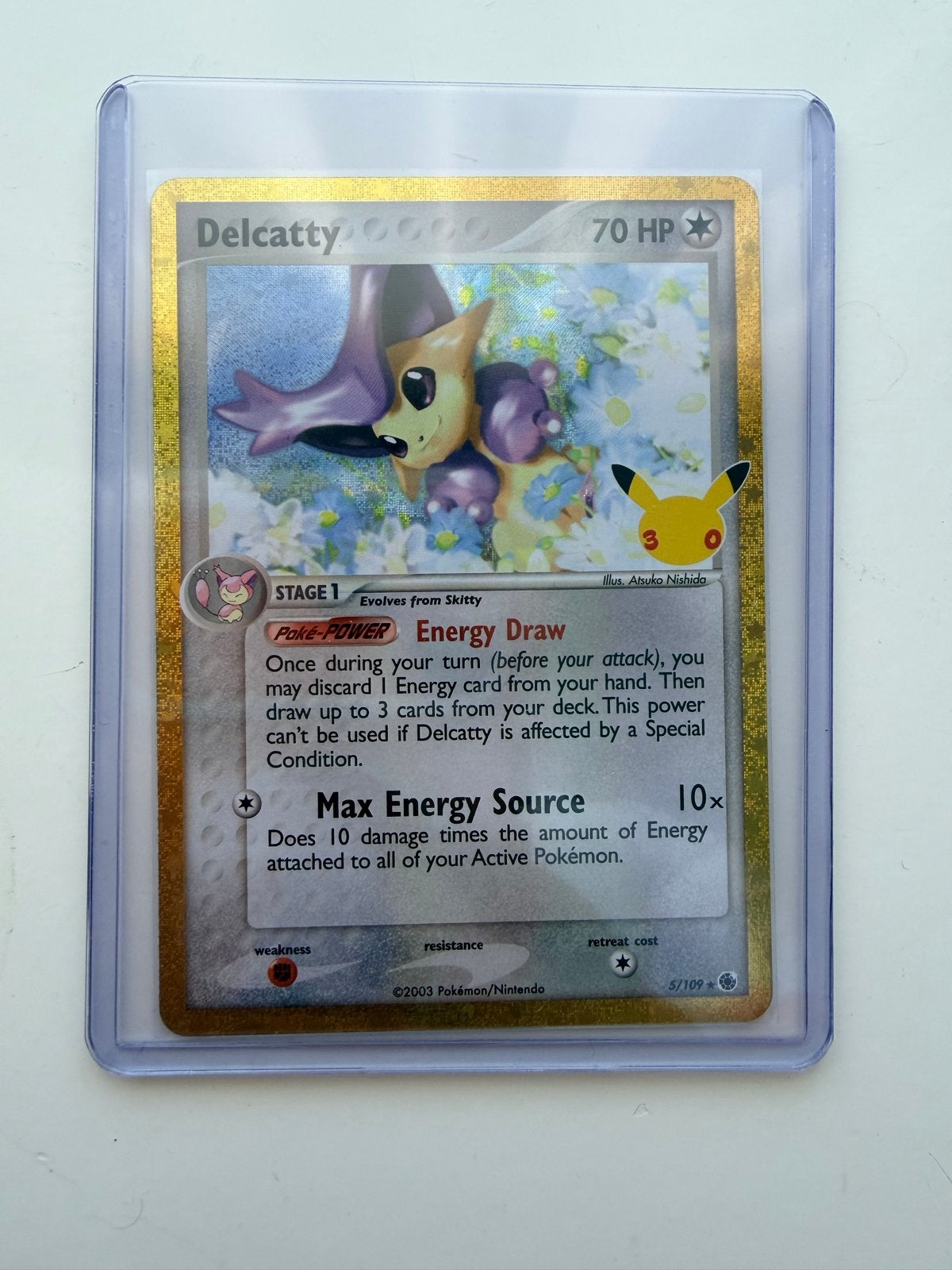 Delcatty 5/109 Reverse Holo EX Ruby & Sapphire Pokemon Kaart, Ophalen of Verzenden, Zo goed als nieuw, Losse kaart, Foil