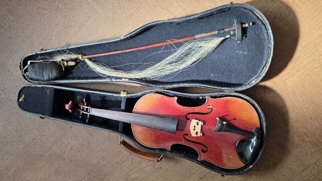 Restauratieproject: Herdim Concert-Violin met stok, ca. 1935, Ophalen, Gebruikt, 4/4-viool, Viool