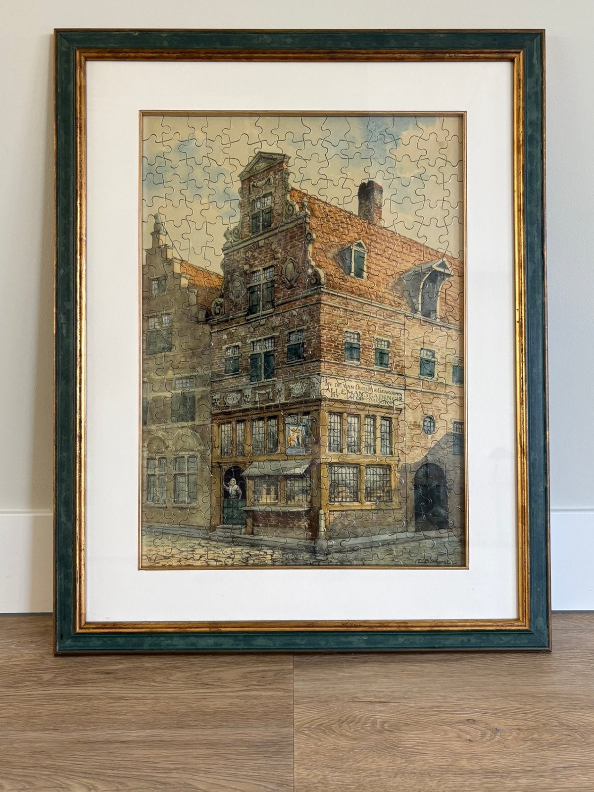 Ingelijste puzzel van het Koekhuisje te Deventer, Antiek en Kunst, Ophalen of Verzenden