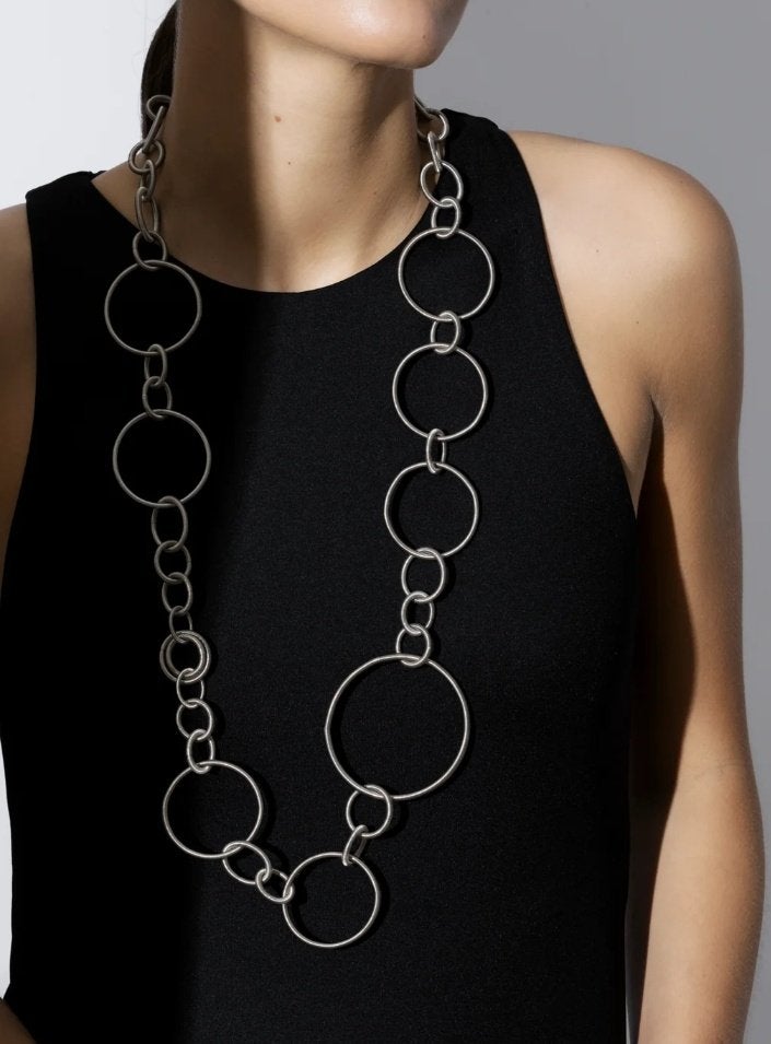Oh Collier Stalen ketting met oorbellen, Ophalen of Verzenden, Nieuw, Overige kleuren, Overige materialen