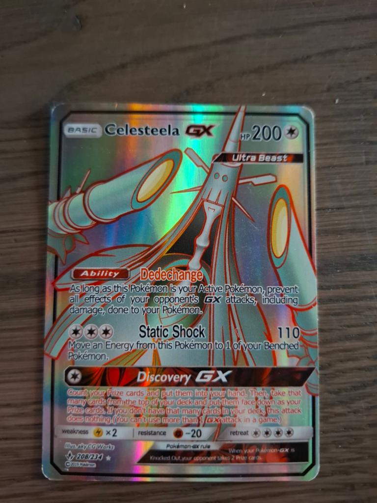 Celesteela GX Pokémon Kaart - Ultra Beast (208/234), Ophalen of Verzenden, Zo goed als nieuw, Losse kaart, Foil