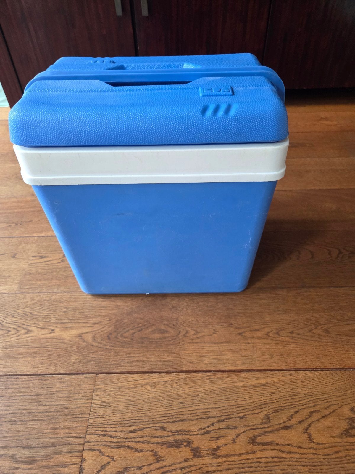 Blauwe koelbox met handvat, Ophalen of Verzenden, Gebruikt, Koelbox, Koelelement
