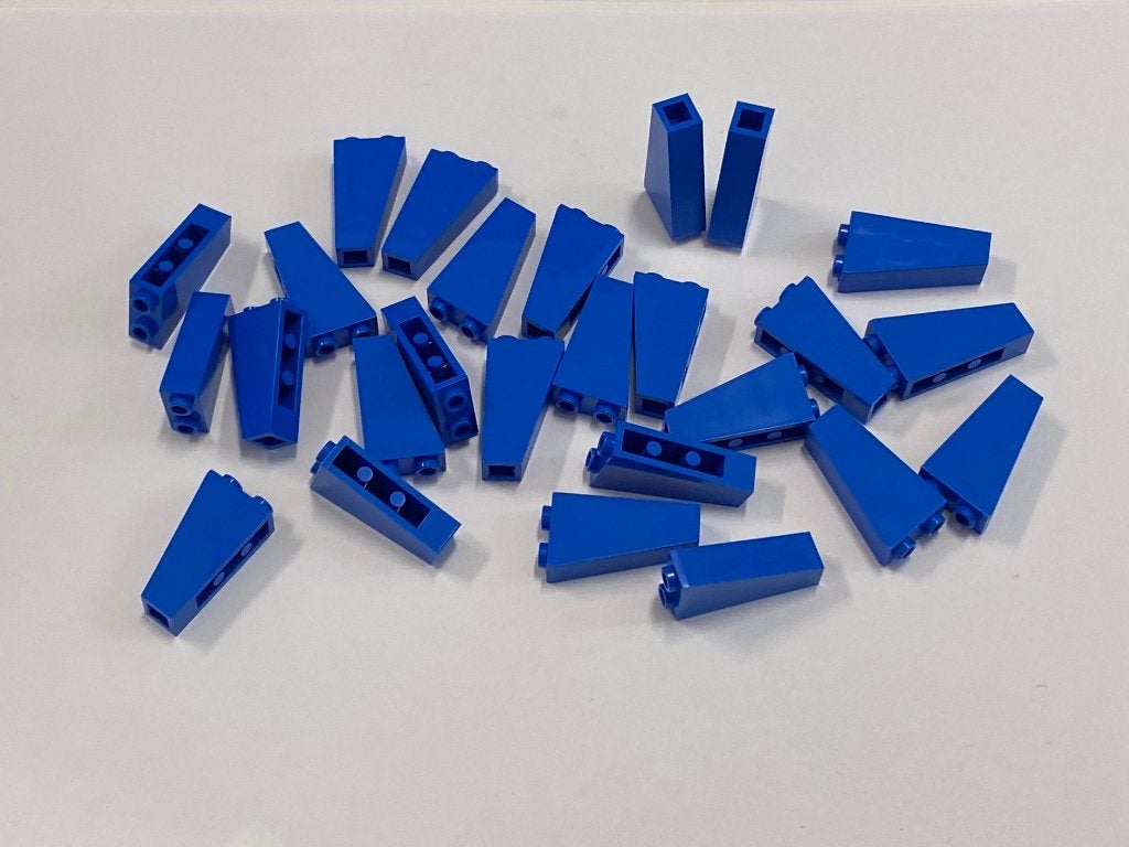 Partij 25x omgekeerde 2x1x3 Lego dakpannen, diverse kleuren, Overige thema's, Lego, Nieuw, Ophalen of Verzenden