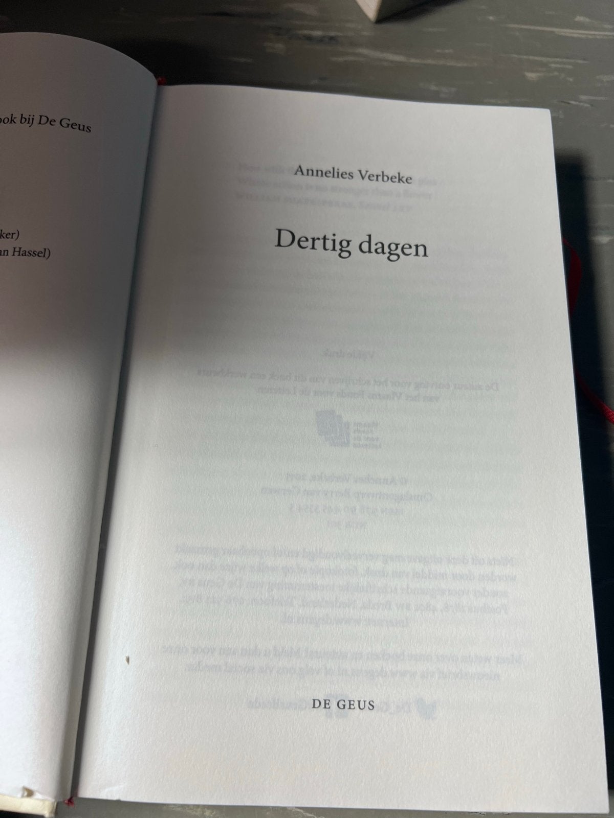 Dertig dagen - Annelies Verbeke (Boek), Ophalen of Verzenden, Gelezen, België