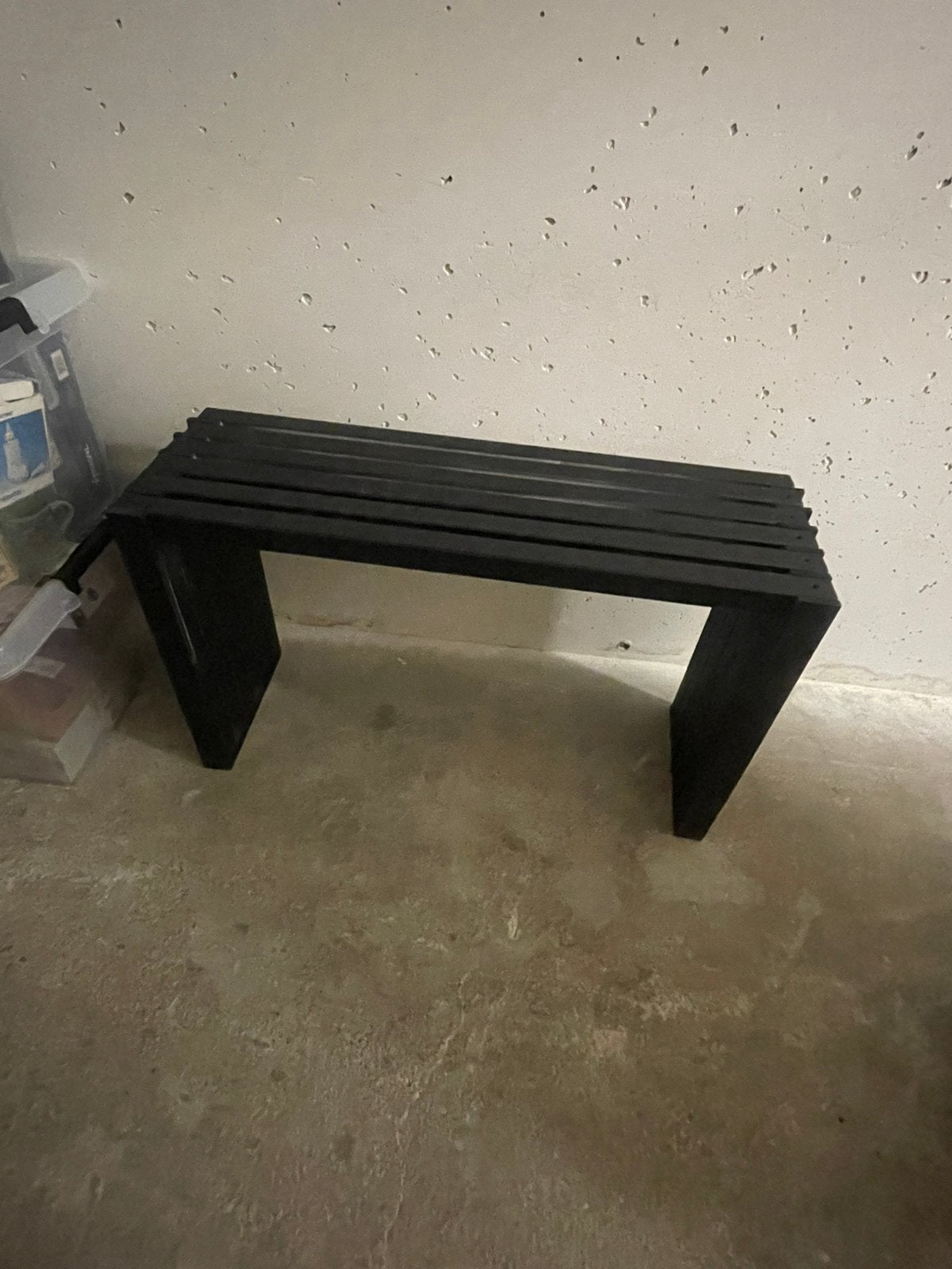 Zwart zelf gemaakte houten bankje, Ophalen, Zo goed als nieuw, Hout