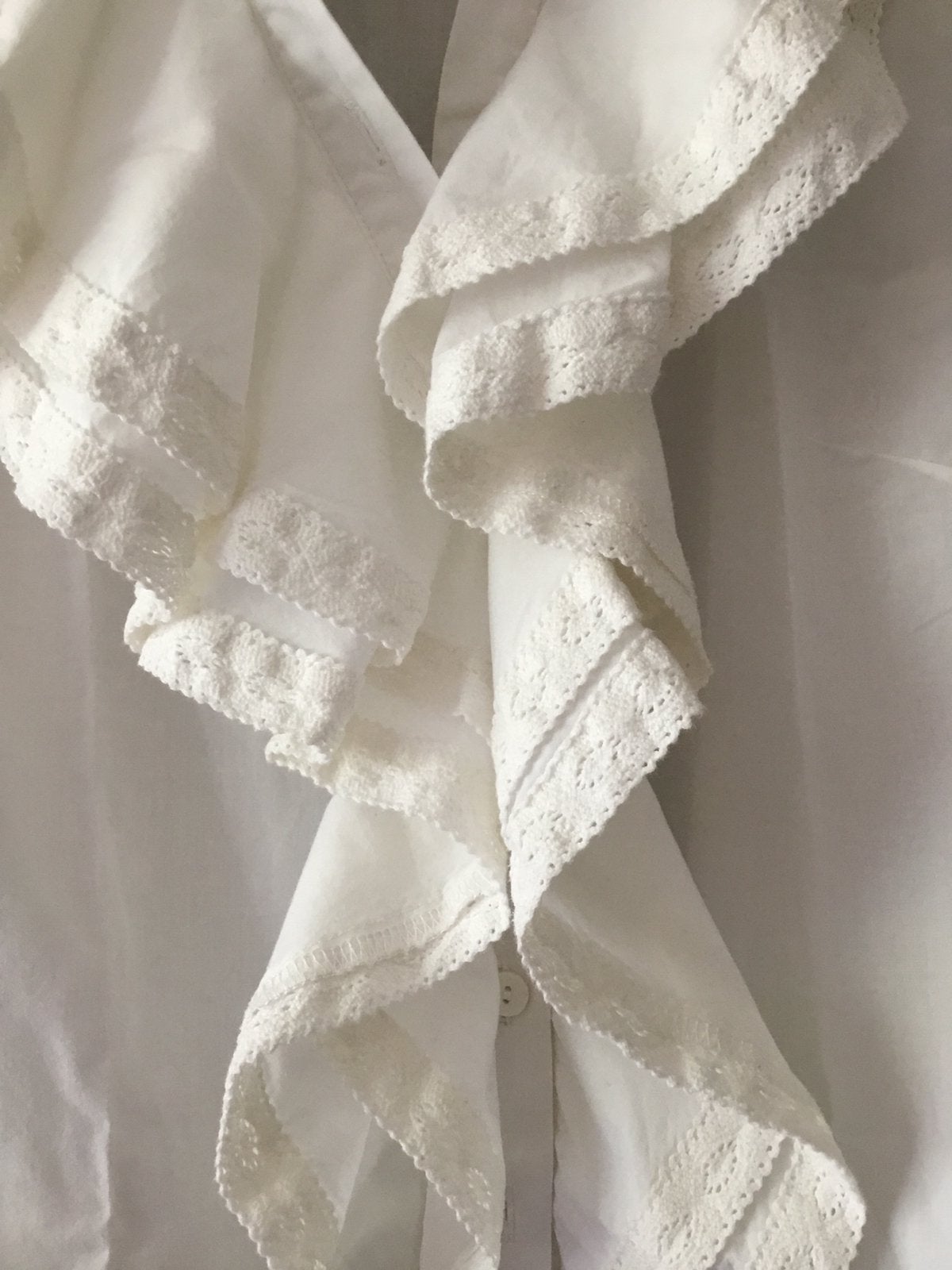 Katoenen blouse, maat 42, Ophalen of Verzenden, Zo goed als nieuw, Maat 42/44 (L), Wit